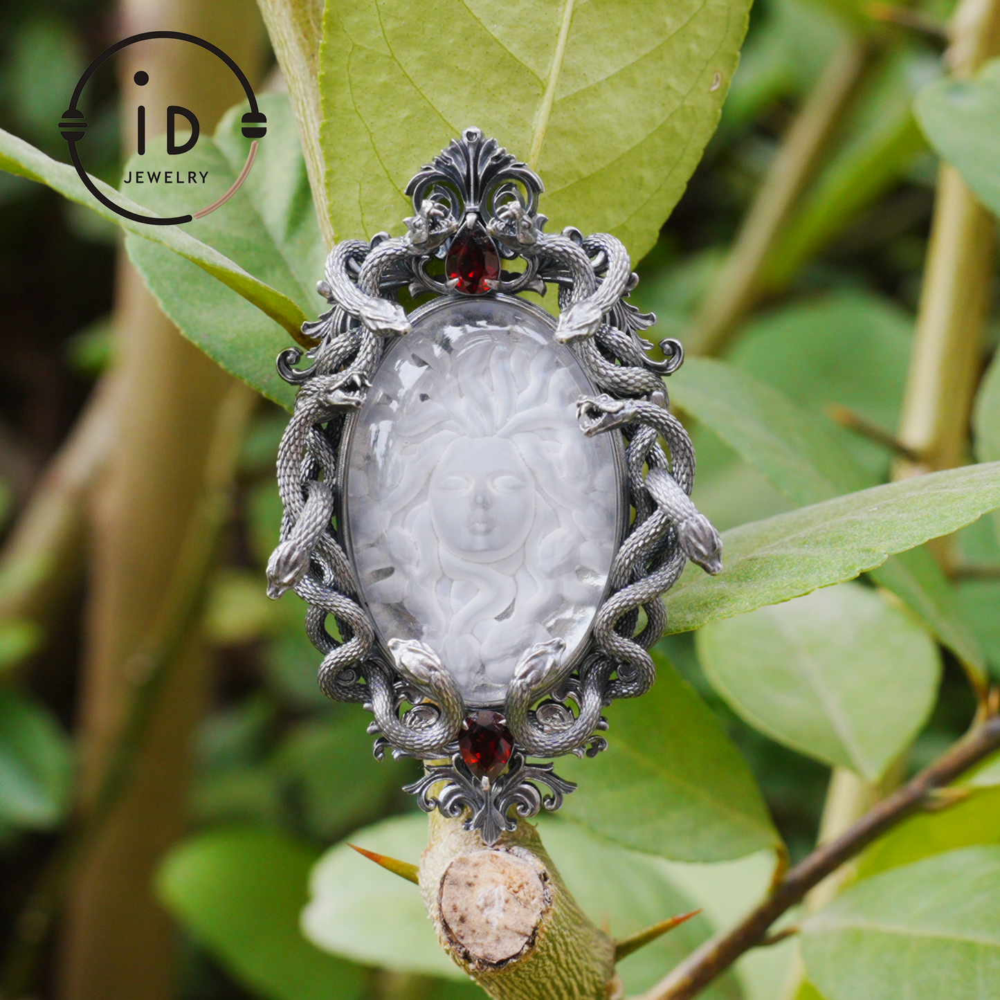 Hand-Carved Medusa Amethyst Pendant | Raised Serpent Frame in 925 Sterling Silver | Gothic Talisman for Powerful Self-Empowerment