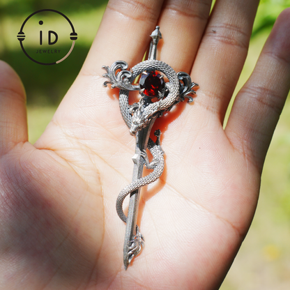 925 Silver Dragon Pendant Necklace｜Medieval Fantasy Jewelry｜Gothic Dragon Style｜Spiritual Power Symbol