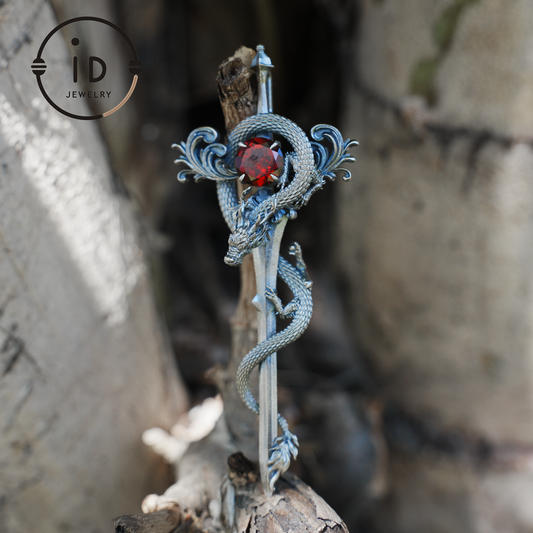 925 Silver Dragon Pendant Necklace｜Medieval Fantasy Jewelry｜Gothic Dragon Style｜Spiritual Power Symbol