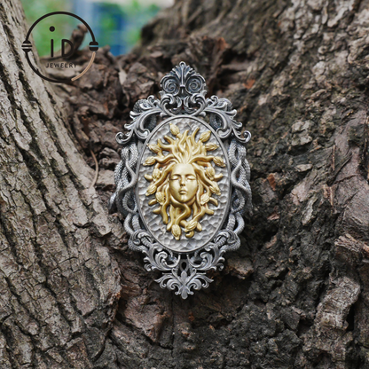 Hand-Carved Medusa Amethyst Pendant | Raised Serpent Frame in 925 Sterling Silver | Gothic Talisman for Powerful Self-Empowerment