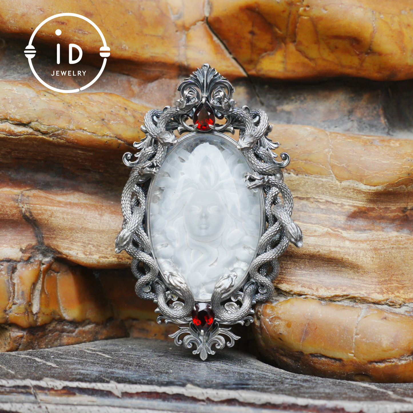 Hand-Carved Medusa Amethyst Pendant | Raised Serpent Frame in 925 Sterling Silver | Gothic Talisman for Powerful Self-Empowerment