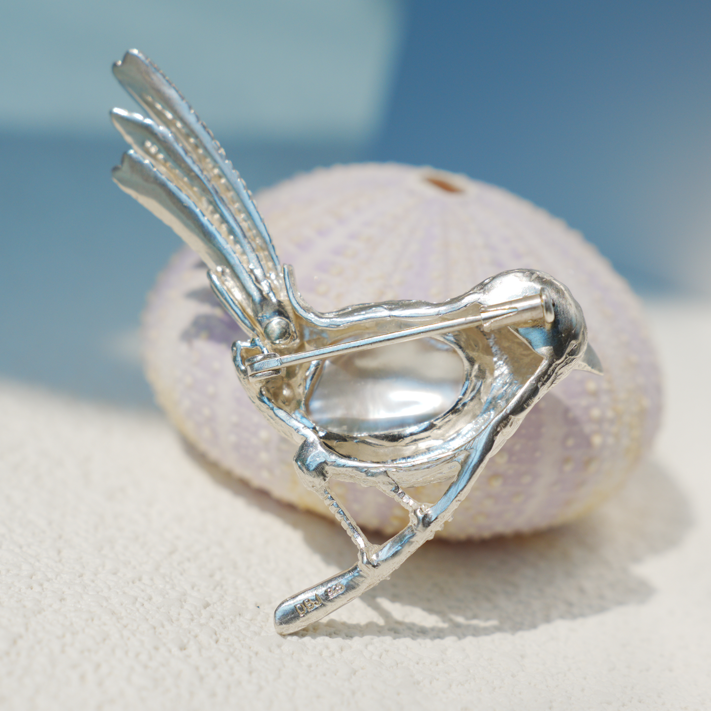 925 Silver Bird Pendant Brooch | Baroque Pearl Animal Jewelry | Gift for Her or Friend