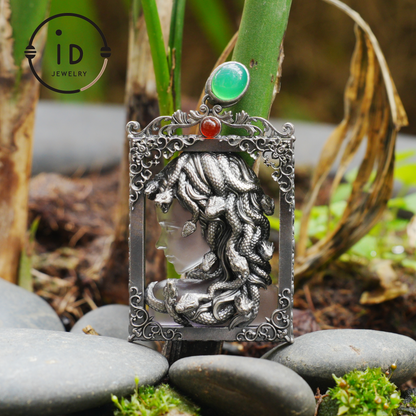 Medusa Snake Pendant Necklace for Women | Gothic Spiritual Protection Amulet Jewelry | Greek Mythology Wiccan Goddess Gift Idea