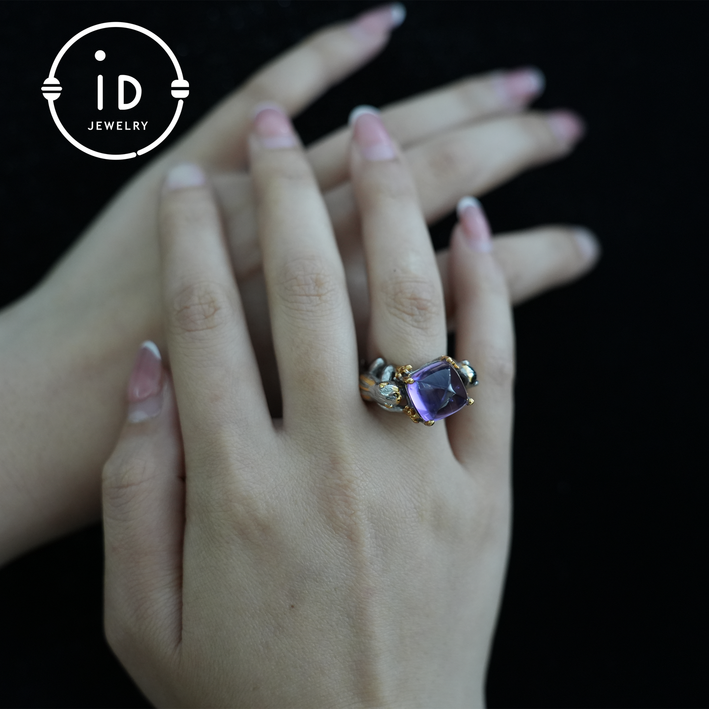 Mystical Amethyst Claw Ring| Handmade Gothic Jewelry| Natural Amethyst| Unique Silver Fantasy Ring| Gift for Her| Statement Ring