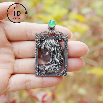 Medusa Snake Pendant Necklace for Women | Gothic Spiritual Protection Amulet Jewelry | Greek Mythology Wiccan Goddess Gift Idea