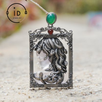 Medusa Snake Pendant Necklace for Women | Gothic Spiritual Protection Amulet Jewelry | Greek Mythology Wiccan Goddess Gift Idea