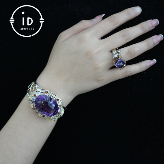 Mystical Amethyst Claw Ring| Handmade Gothic Jewelry| Natural Amethyst| Unique Silver Fantasy Ring| Gift for Her| Statement Ring