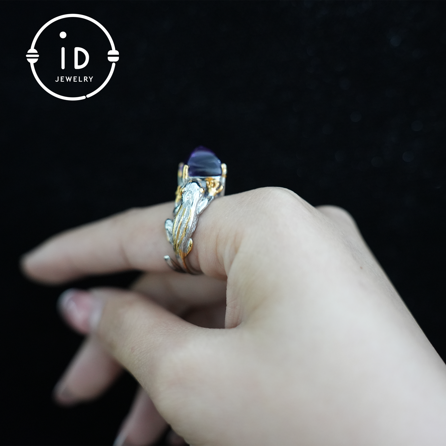 Mystical Amethyst Claw Ring| Handmade Gothic Jewelry| Natural Amethyst| Unique Silver Fantasy Ring| Gift for Her| Statement Ring