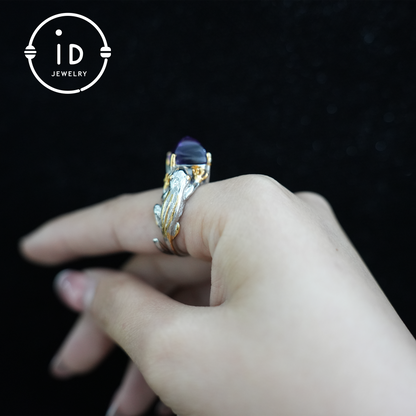 Mystical Amethyst Claw Ring| Handmade Gothic Jewelry| Natural Amethyst| Unique Silver Fantasy Ring| Gift for Her| Statement Ring