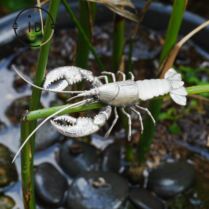 Silver Lobster Pendant with White Quartz, Vintage Totem Necklace in Oxidized 925 Silver, Statement Animal Jewelry Gift for Her or Him