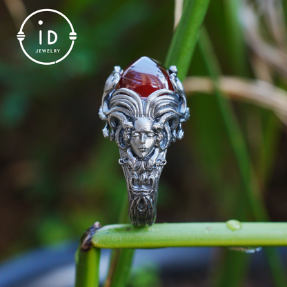 Handmade Gothic Ring | Mystical Jewelry with Agate | Baroque Style