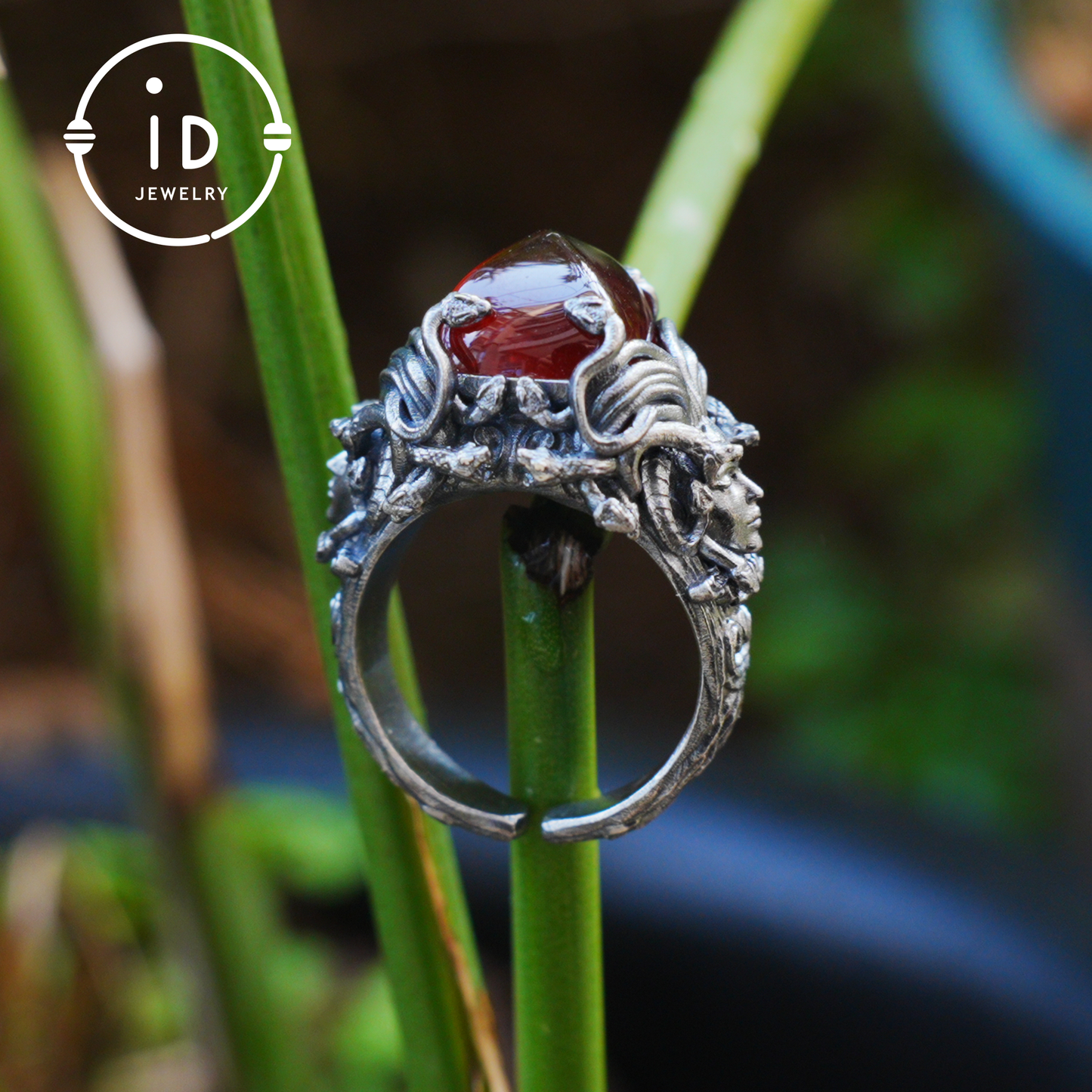 Handmade Gothic Ring | Mystical Jewelry with Agate | Baroque Style