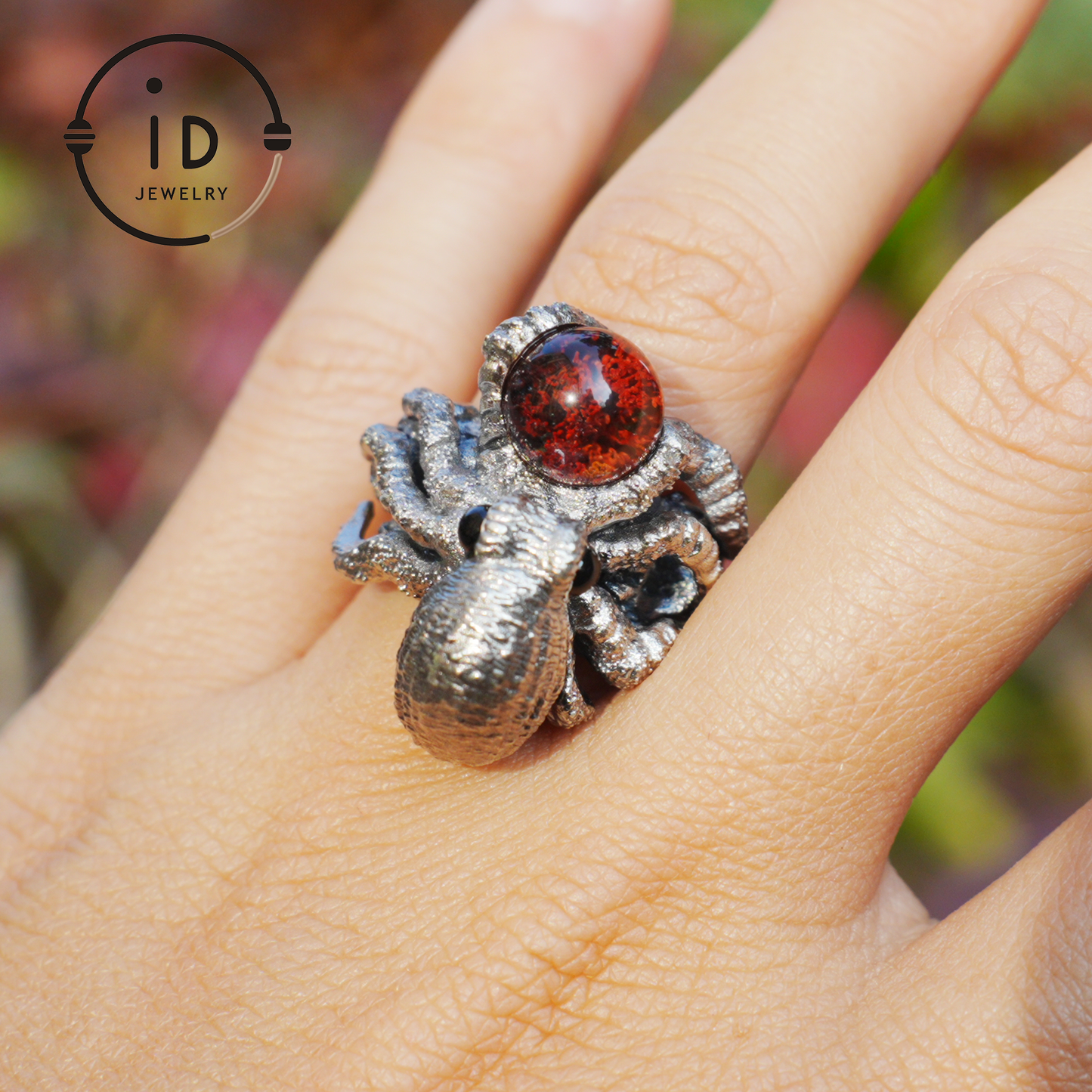 925 Sterling Silver Octopus Design Ring with Phantom Stone – Handcrafted Fantasy Jewelry for Collectors