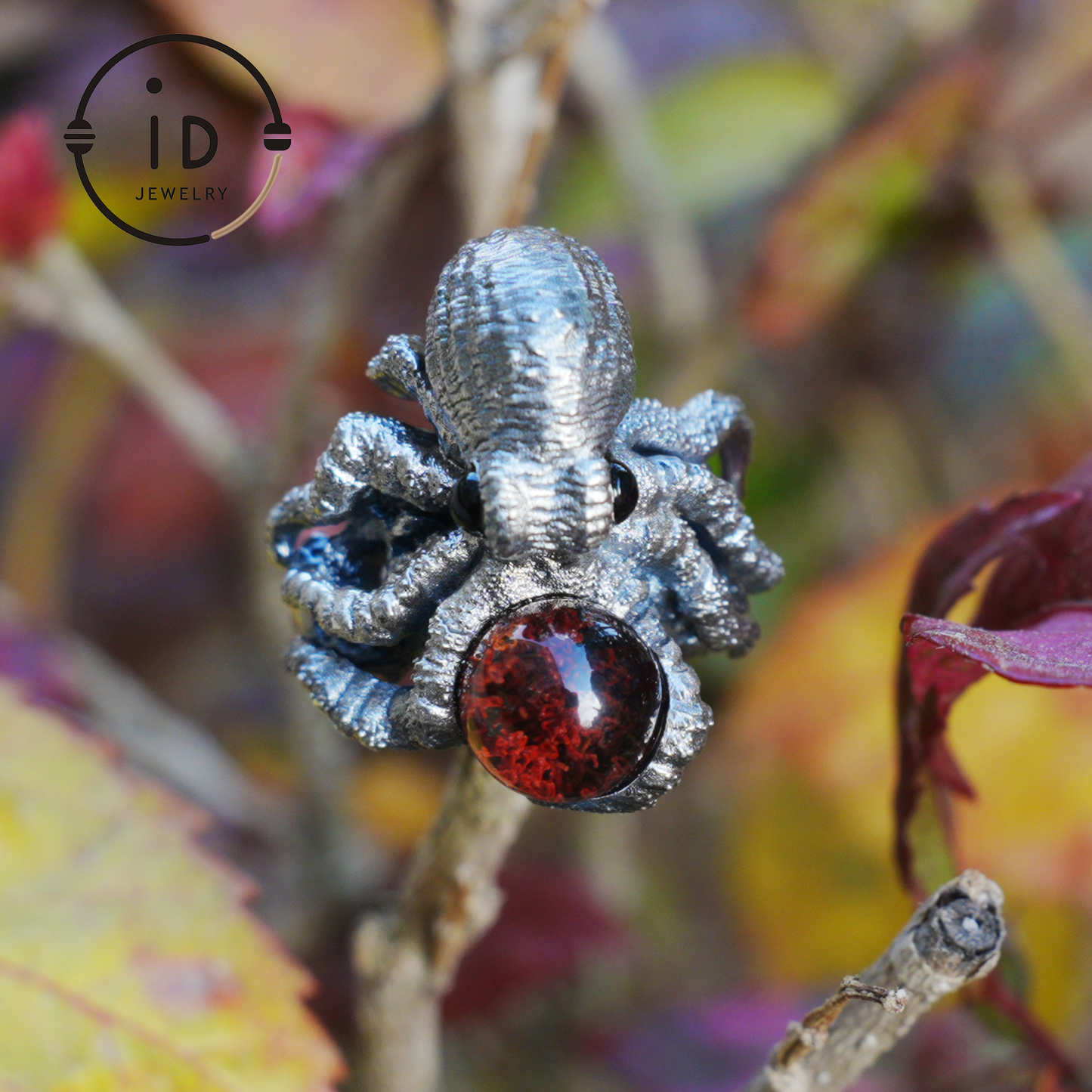 925 Sterling Silver Octopus Design Ring with Phantom Stone – Handcrafted Fantasy Jewelry for Collectors