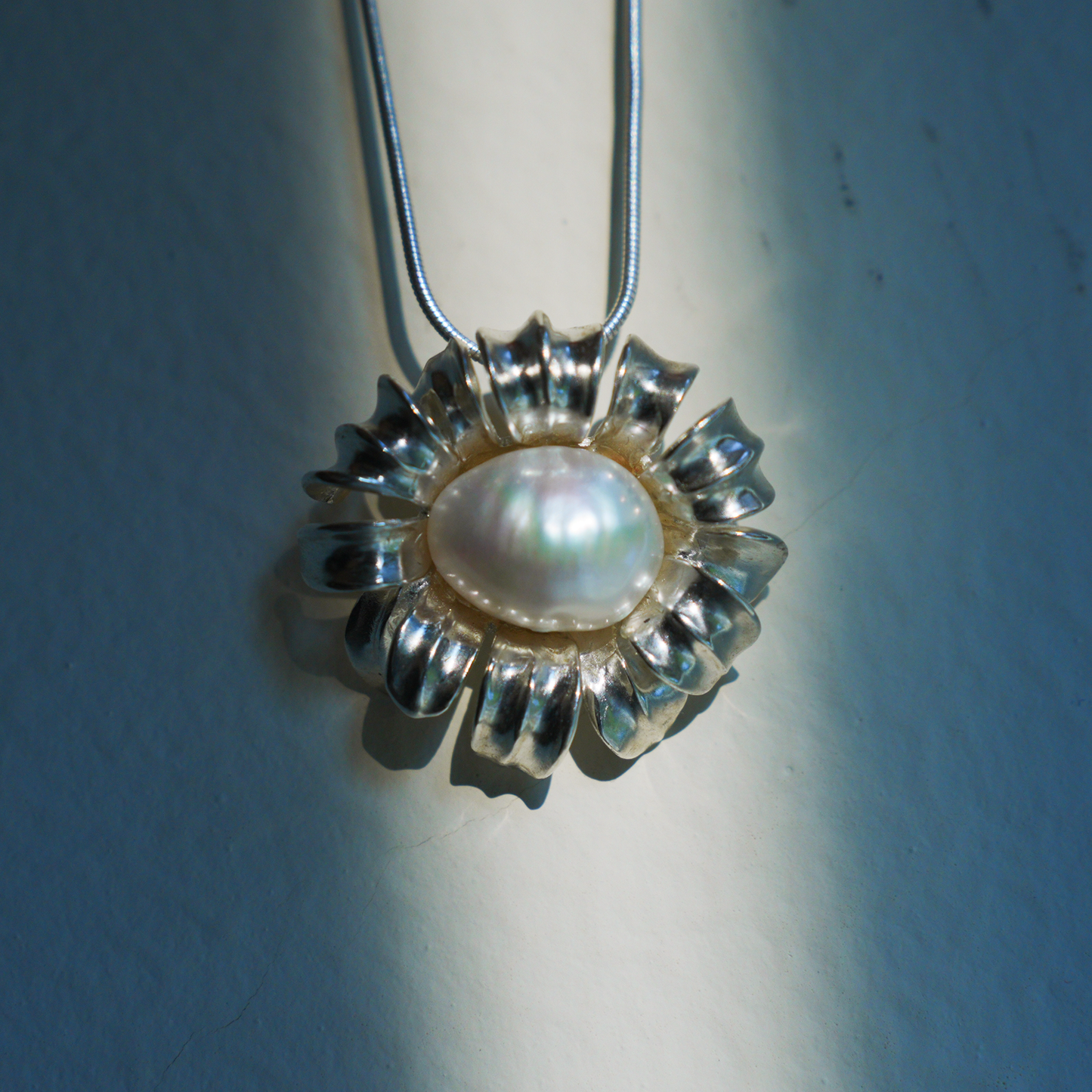 Baroque Freshwater Pearl Pendant | 925 Silver Floral Jewelry | Wedding Gift for Her