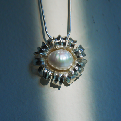 Baroque Freshwater Pearl Pendant | 925 Silver Floral Jewelry | Wedding Gift for Her