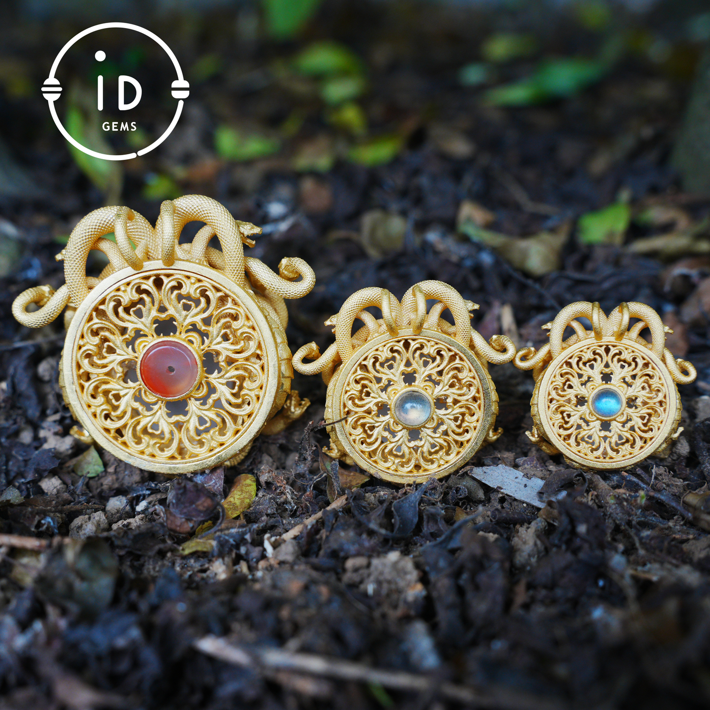 Medusa Pendant | Handmade 925 Silver & White Crystal | Mythical Statement Jewelry