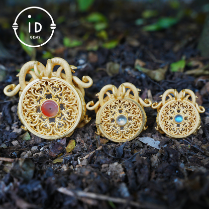 Medusa Pendant | Handmade 925 Silver & White Crystal | Mythical Statement Jewelry