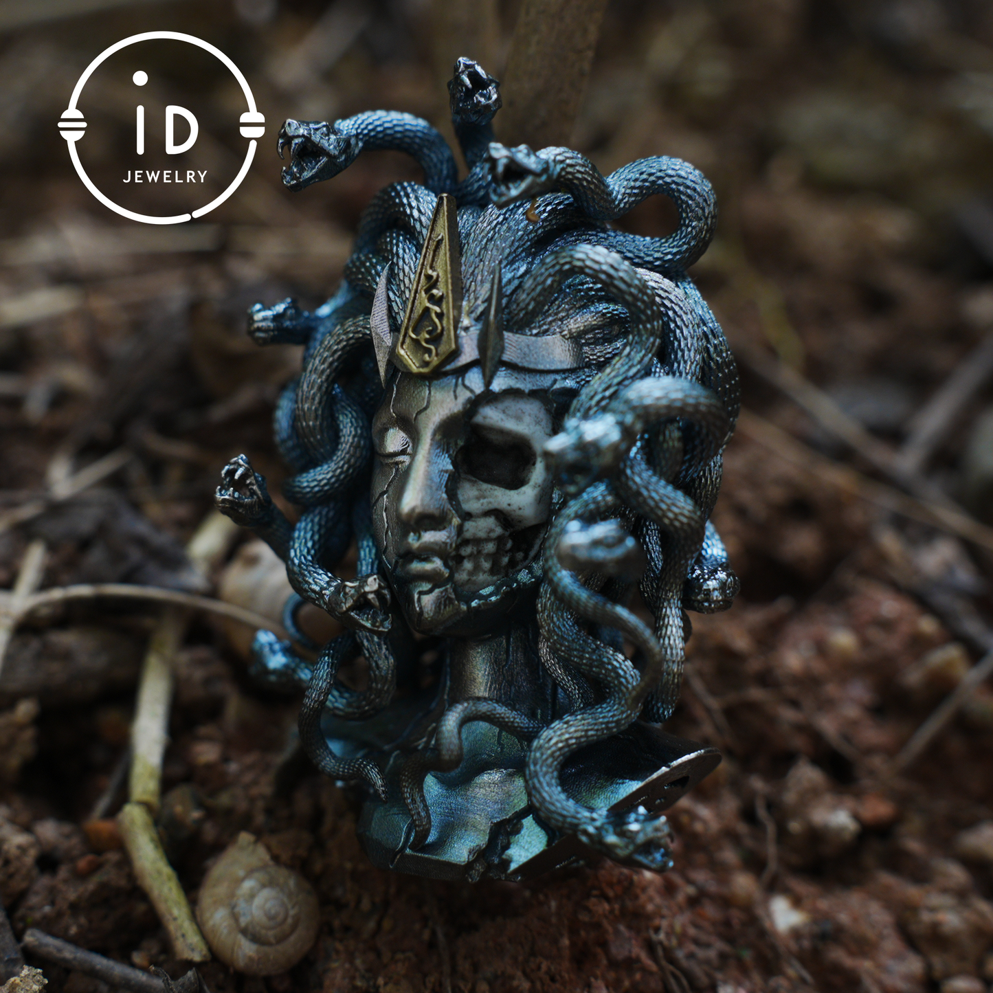 Gothic Medusa Pendant Necklace | 925 Silver & Copper Handmade Mythical Jewelry | Symbolic Transformation & Power Talisman Gift for Her