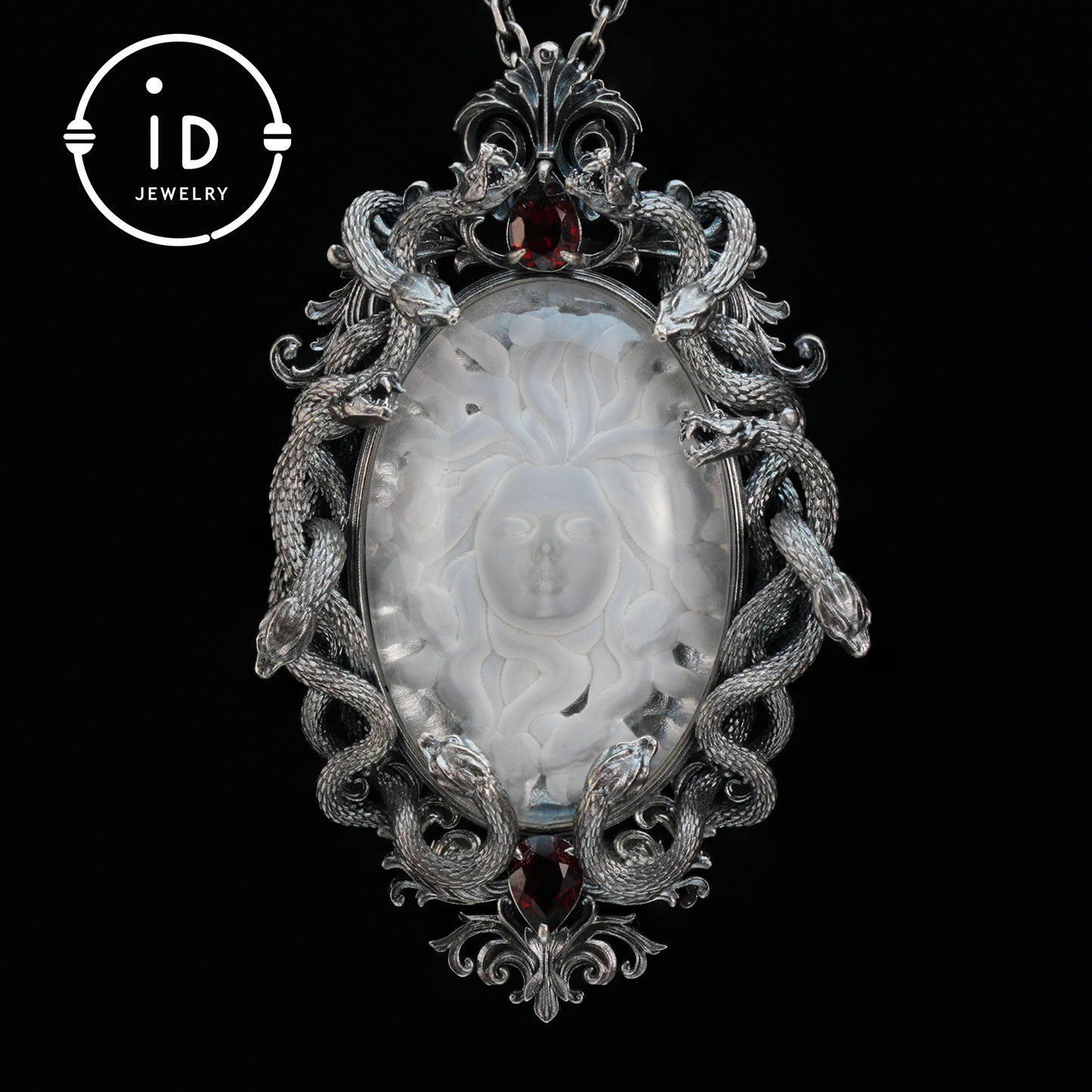 Hand-Carved Medusa Amethyst Pendant | Raised Serpent Frame in 925 Sterling Silver | Gothic Talisman for Powerful Self-Empowerment