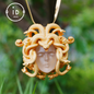 Medusa Pendant | Handmade 925 Silver & White Crystal | Mythical Statement Jewelry