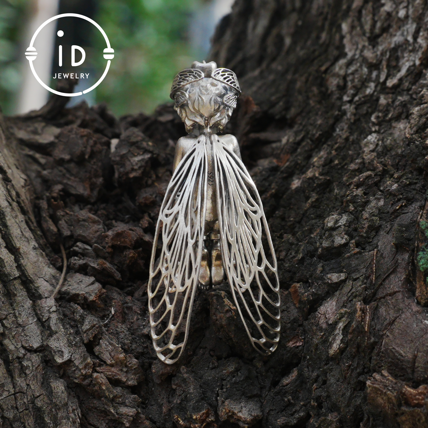 S925 Silver Elf Pendant Necklace with White Crystal, Gothic Vintage Fairy Tale Jewelry Fantasy Talisman Amulet Gift for Her Birthday or Yule