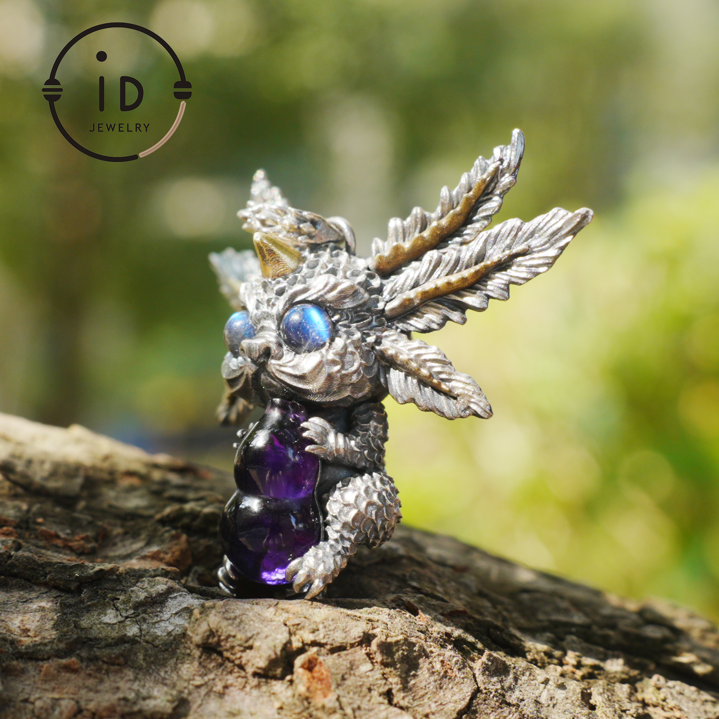Dream Dragon Messenger Pendant "Eye of the Nightwatch" · Spirit Totem Guardian Jewelry · Handmade Mystic Silver Amulet
