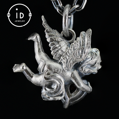 Angel Heart Pendant Necklace | 925 Sterling Silver with Garnet Gemstone | Handmade Romantic Jewelry Gift for Her Valentine