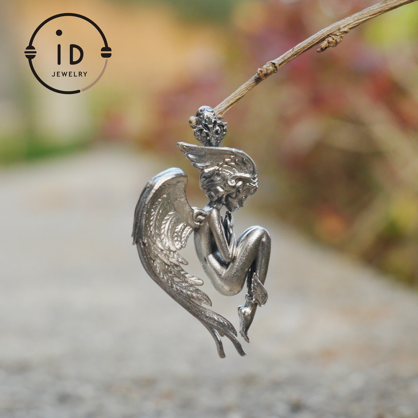 Handmade Angel Figurine Pendants | Gothic Sculpture with Wings | Clear Quartz | Mystical Guardian