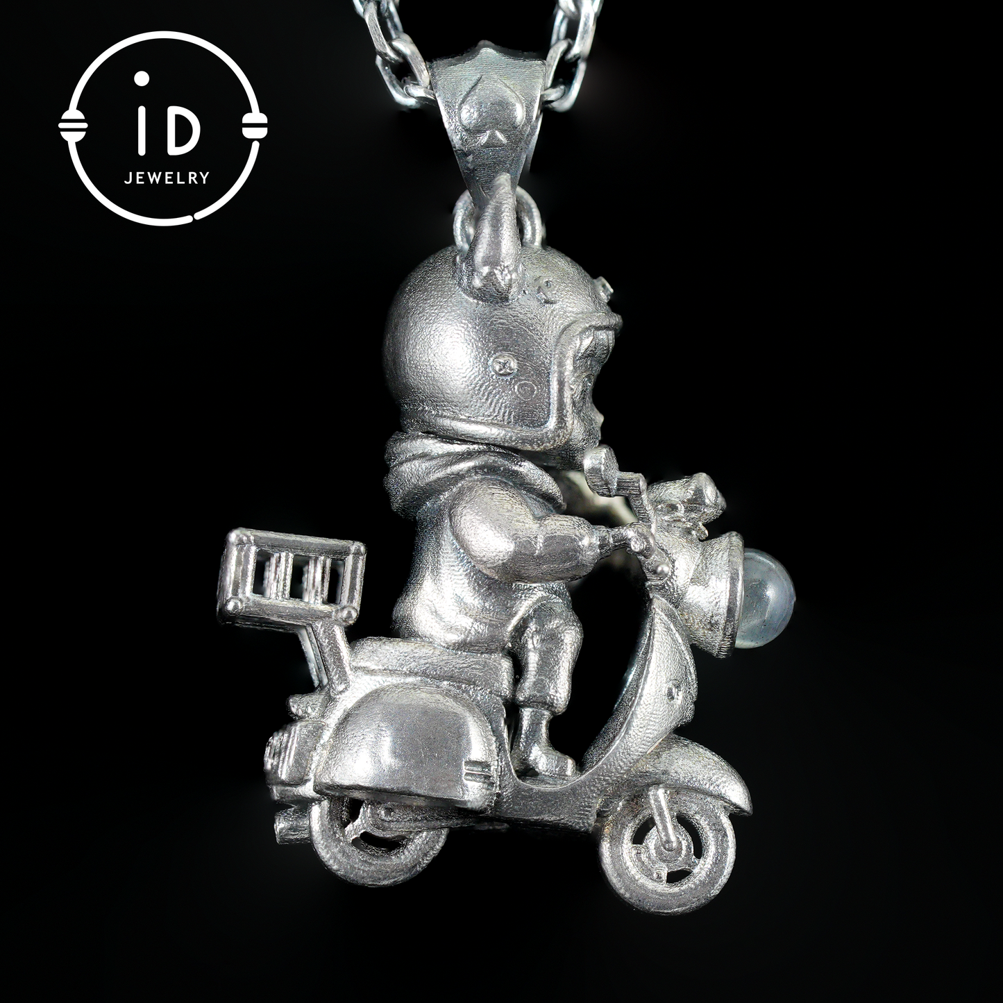 Mystical Night Rider Pendant with Labradorite Light, Handmade Talisman Necklace, Fantasy Jewelry for Inner Journey Seekers