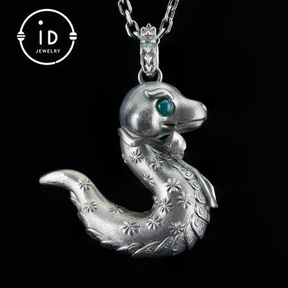 Snake Pendant, Handcrafted Emotional Guardian Amulet, Fantasy Totem Jewelry, Unique Gift for Sensitive Souls