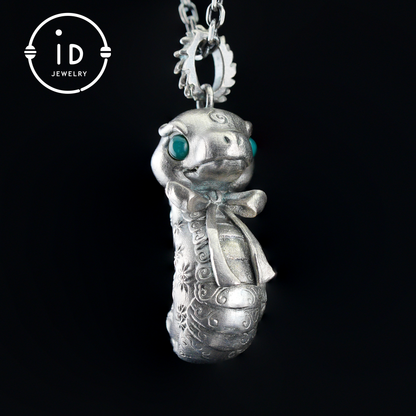 Snake Pendant, Handcrafted Emotional Guardian Amulet, Fantasy Totem Jewelry, Unique Gift for Sensitive Souls