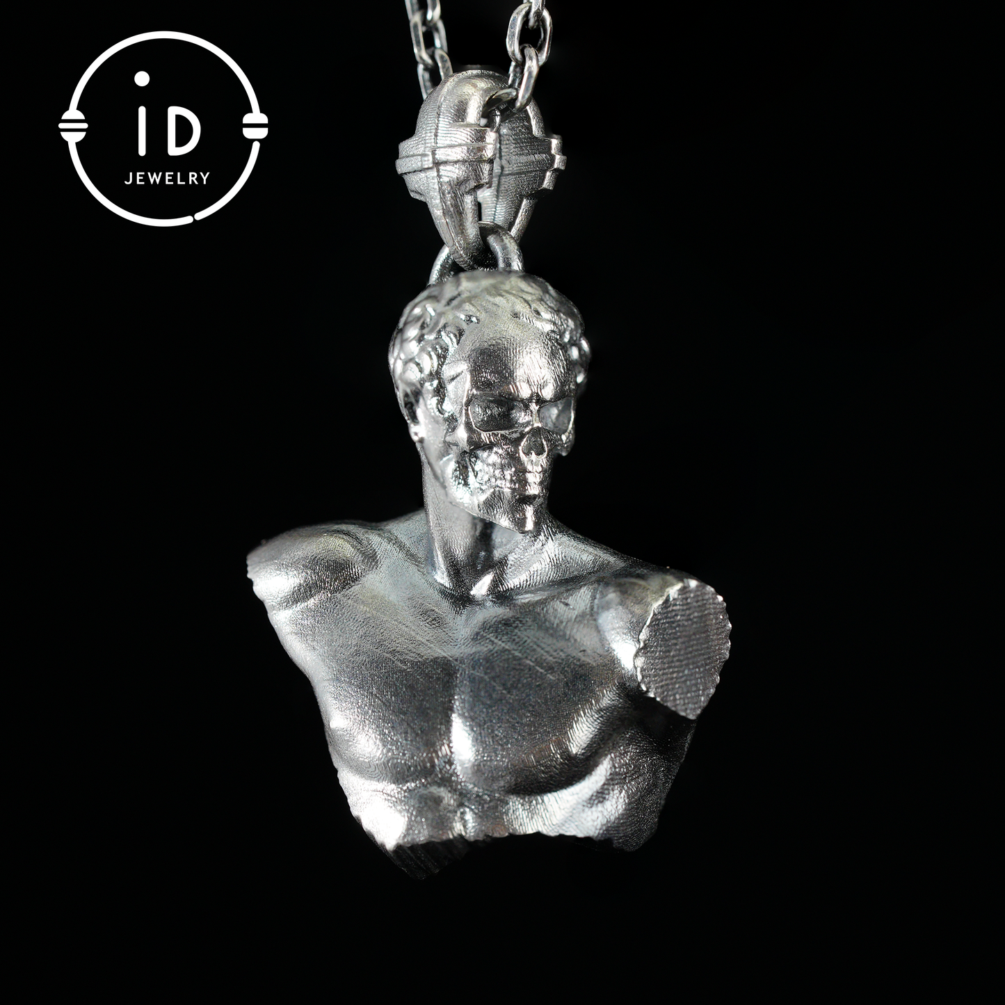 Heroic Courage Pendant, Silver Necklace, Handcrafted Mythological Design, Strength & Resilience Symbol