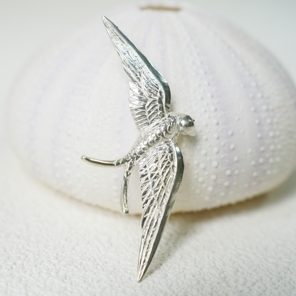 925 Silver Swallow Pendant Brooch | Flying Bird Jewelry | Gift for Women & Lovers