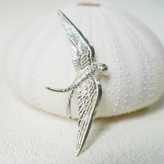 925 Silver Swallow Pendant Brooch | Flying Bird Jewelry | Gift for Women & Lovers