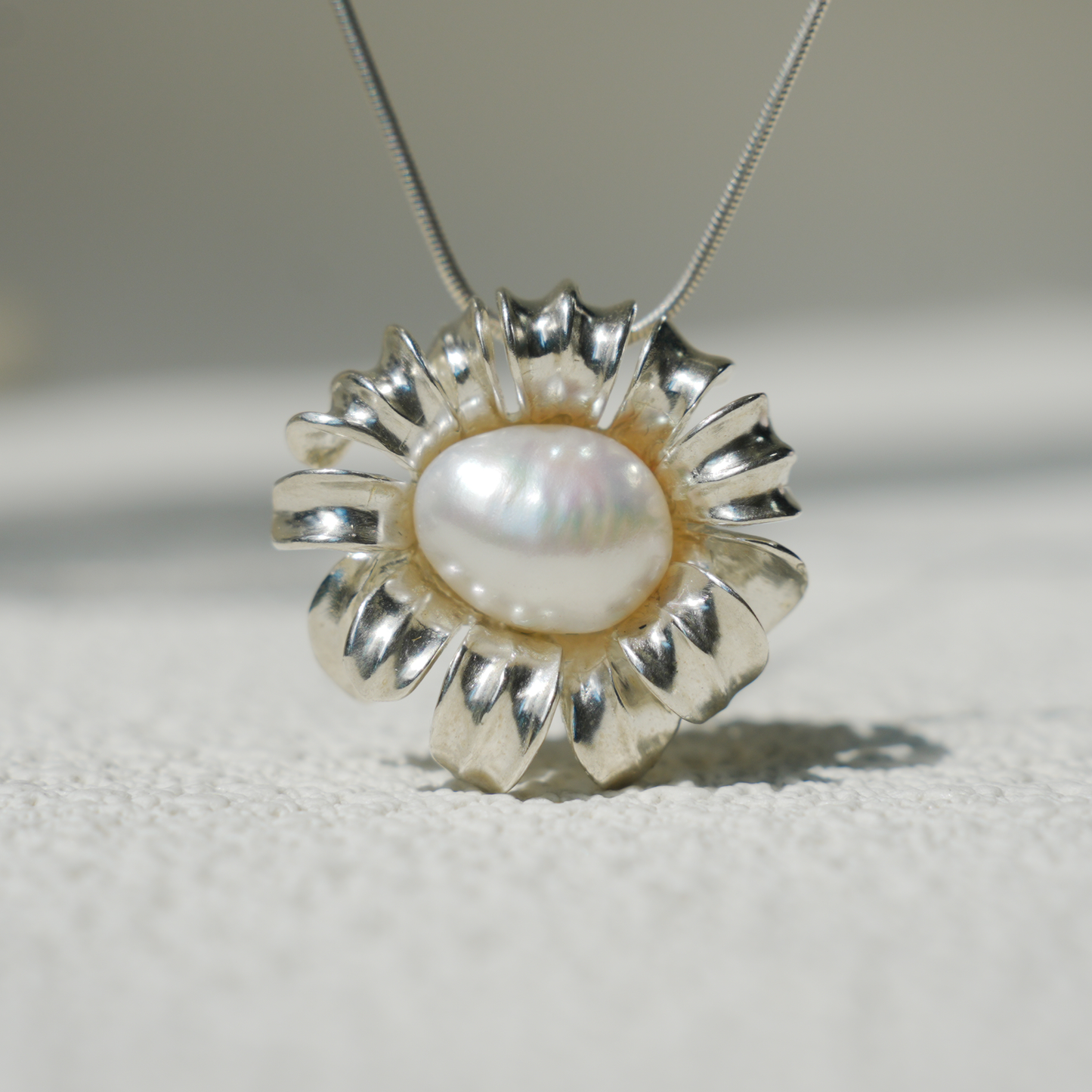 Baroque Freshwater Pearl Pendant | 925 Silver Floral Jewelry | Wedding Gift for Her