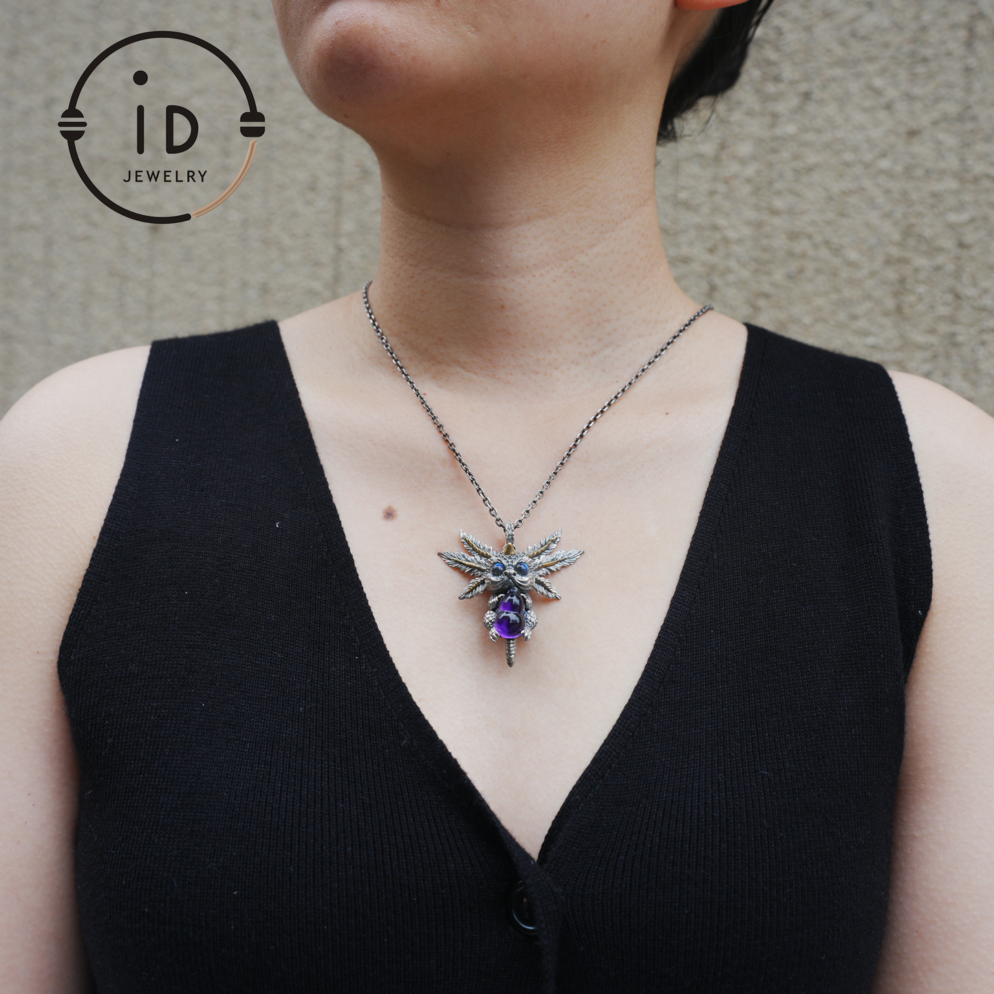 Dream Dragon Messenger Pendant "Eye of the Nightwatch" · Spirit Totem Guardian Jewelry · Handmade Mystic Silver Amulet