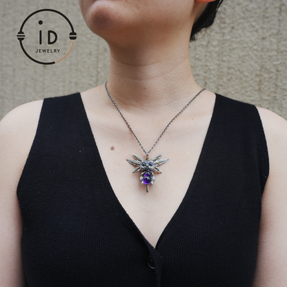 Dream Dragon Messenger Pendant "Eye of the Nightwatch" · Spirit Totem Guardian Jewelry · Handmade Mystic Silver Amulet