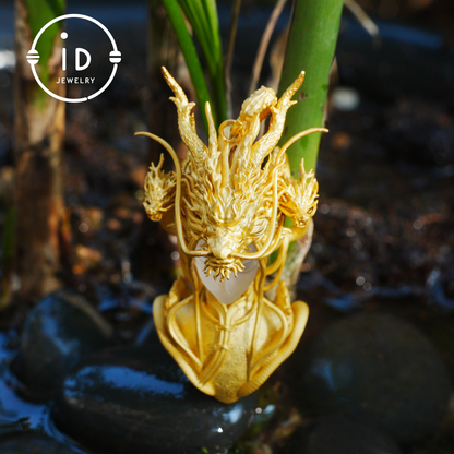 Golden Dragon Lady, Oath of the Twilight Light Pendant, Symbol of Dragon Spirit Protection