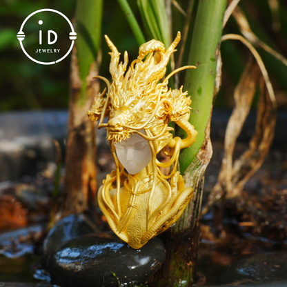 Golden Dragon Lady, Oath of the Twilight Light Pendant, Symbol of Dragon Spirit Protection