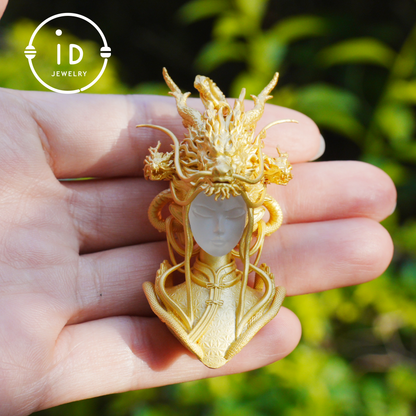 Golden Dragon Lady, Oath of the Twilight Light Pendant, Symbol of Dragon Spirit Protection
