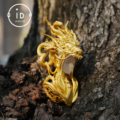Golden Dragon Lady, Oath of the Twilight Light Pendant, Symbol of Dragon Spirit Protection