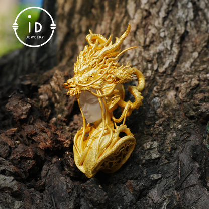 Golden Dragon Lady, Oath of the Twilight Light Pendant, Symbol of Dragon Spirit Protection