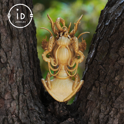 Golden Dragon Lady, Oath of the Twilight Light Pendant, Symbol of Dragon Spirit Protection