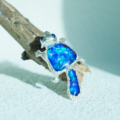 925 Silver Flying Squirrel Pendant Brooch | Enamel Totem Jewelry | Sapphire Eye Spiritual Gift for Her