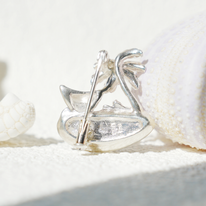 Tropical Palm Beach Pendant Brooch | 925 Silver Enamel Jewelry | Summer Gift for Her