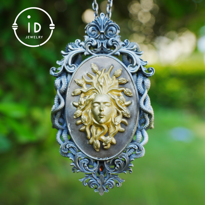 Hand-Carved Medusa Amethyst Pendant | Raised Serpent Frame in 925 Sterling Silver | Gothic Talisman for Powerful Self-Empowerment