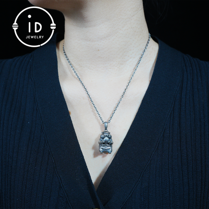 Hamster Pendant with Pearl, Whimsical Animal Totem Amulet, Handcrafted Fairy Tale Jewelry, Symbol of Care and Gentle Devotion