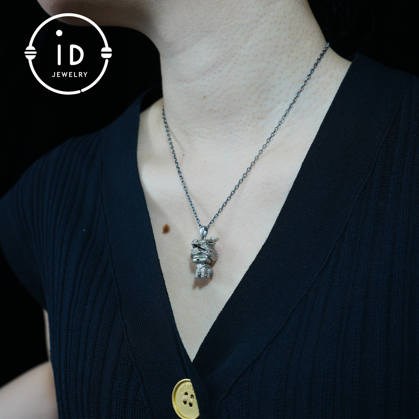 Dragon Guardian Pendant, Handcrafted Totem Amulet, Fantasy Spirit Creature Jewelry, Mythical Beast Design, Protective Charm Gift