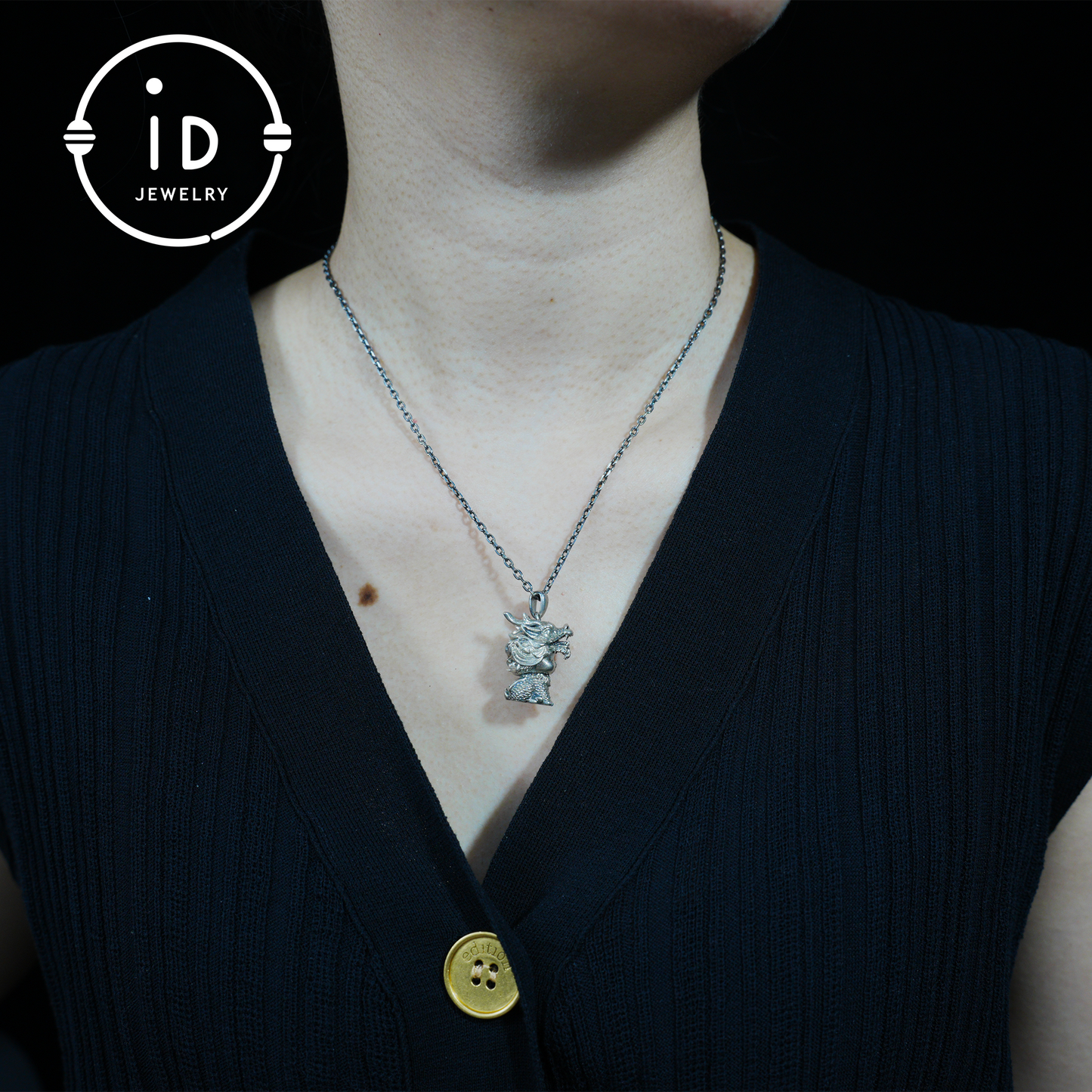 Dragon Guardian Pendant, Handcrafted Totem Amulet, Fantasy Spirit Creature Jewelry, Mythical Beast Design, Protective Charm Gift